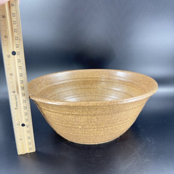 2004 Liberty Pottery Becky Large Stoneware Brown Speckled Bowl Dish Ohio Crafted - Picture 6 of 15